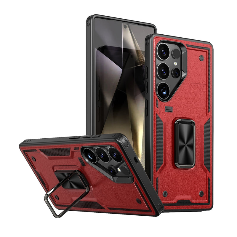Cargue la imagen en el visor de la galería, Samsung Galaxy S21 5G (SM-G991) - TPU+PC 2-in-1 Material Shockproof Protective Case with Metal Rotating Stand - Polar Tech Australia