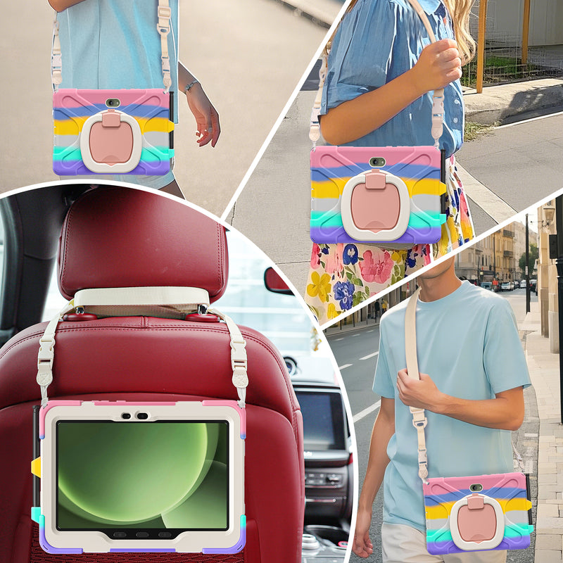 Load image into Gallery viewer, Samsung Galaxy Tab Active Pro / Active 4 Pro / Active 5 Pro Series - Heavy Duty 360 Degree Rotate Stand Hand Strap Case With Shoulder Strap - Polar Tech Australia