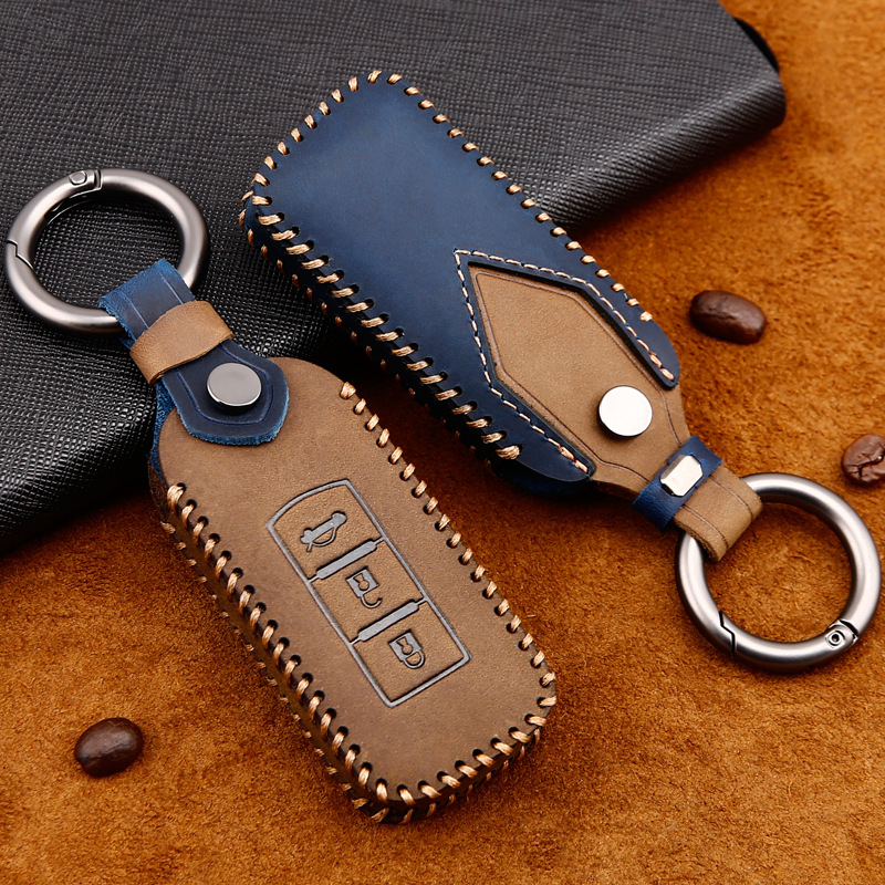 Load image into Gallery viewer, Mitsubishi Genuine Leather Full Protection Smart Key Fob Case Cover For Outlander, ASX, Pajero Sport, Eclipse Cross - Polar Tech Australia