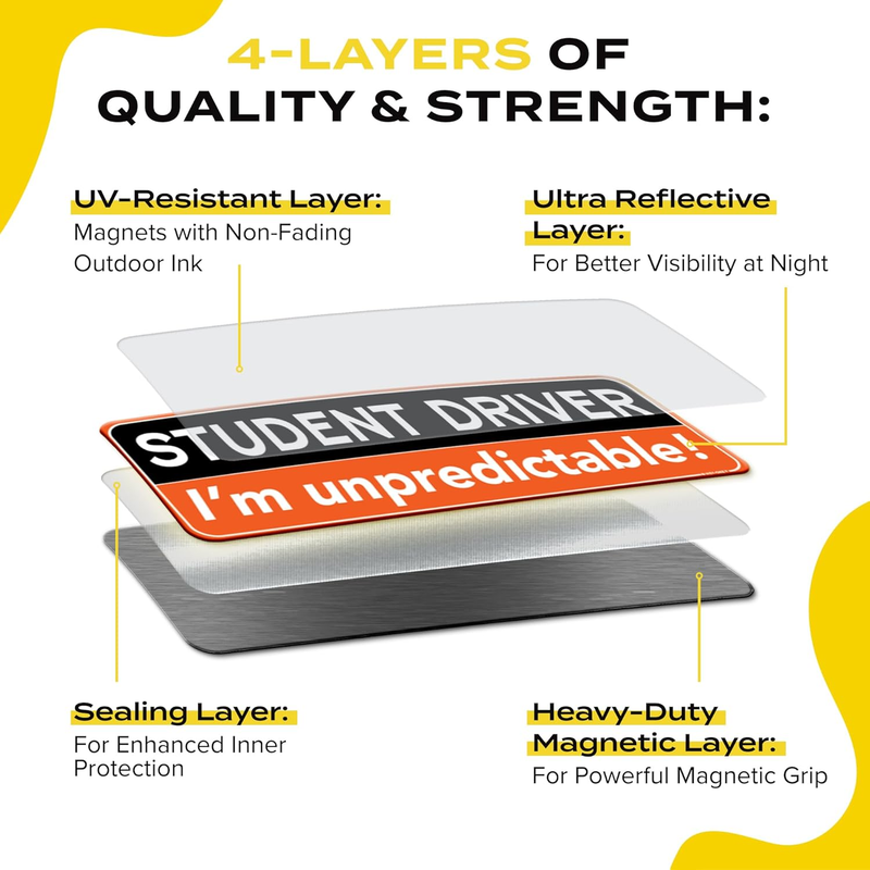 Cargue la imagen en el visor de la galería, Universal Magnetic New Driver Car Sign – Removable & Reusable Safety Sticker for Vehicles (3 Pack) - i-Station Mobile Phone & Electronic Device Repair and Accessories