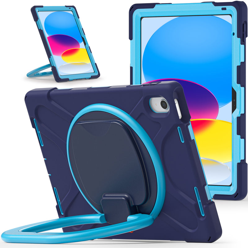 Cargue la imagen en el visor de la galería, Apple iPad 10th 2022 10.9“ EVA Kid Friendly Heavy Duty Ring Holder Stand Case - Polar Tech Australia