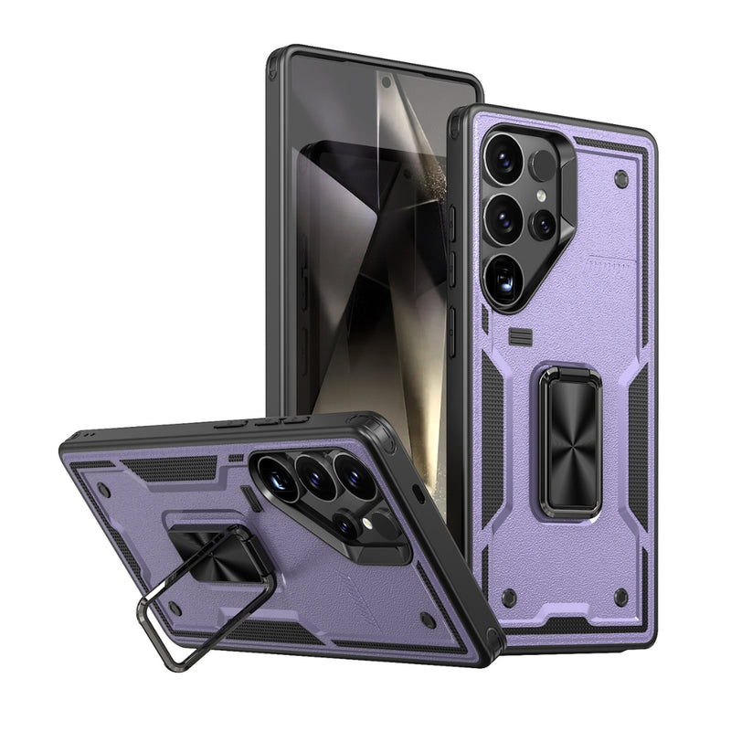Cargue la imagen en el visor de la galería, Samsung Galaxy S21 5G (SM-G991) - TPU+PC 2-in-1 Material Shockproof Protective Case with Metal Rotating Stand - Polar Tech Australia