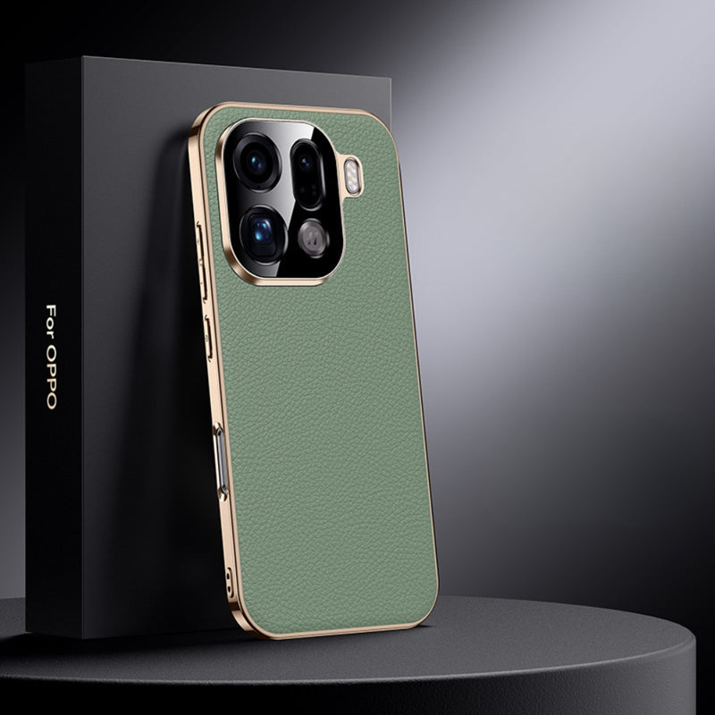 Load image into Gallery viewer, OPPO Find X9 - Electroplated Genuine Leather Pebbled Case