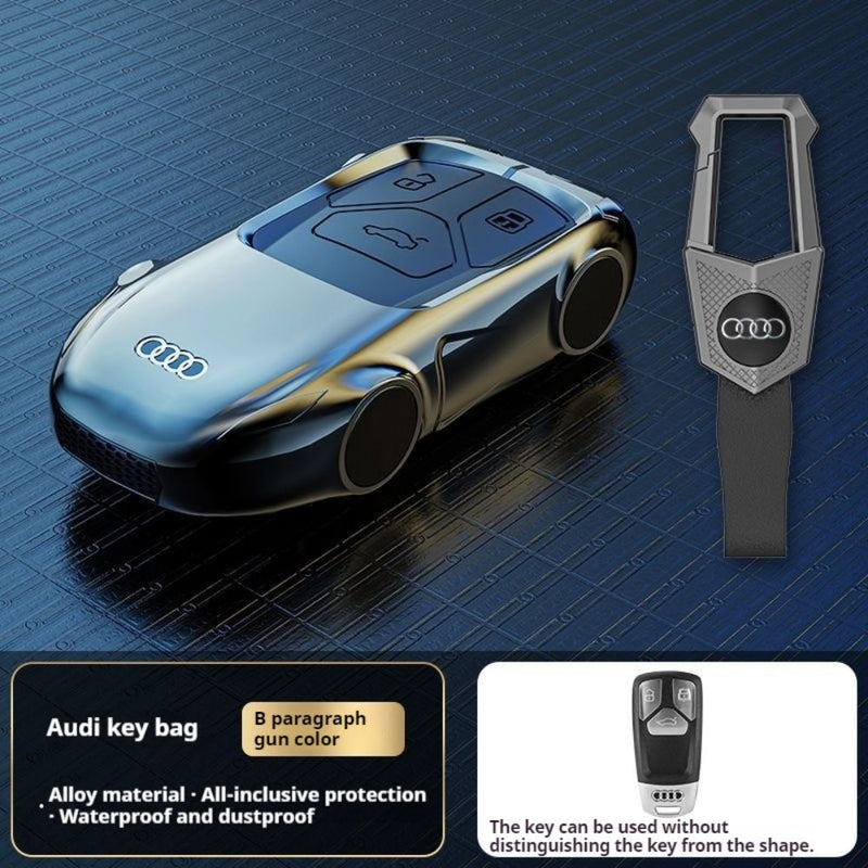 Load image into Gallery viewer, Audi Zinc Alloy Silicone Car Key Fob Case Cover For A3, A4, A5, A6, A8, Q2, Q5, Q7, Q8, e-tron - Polar Tech Australia