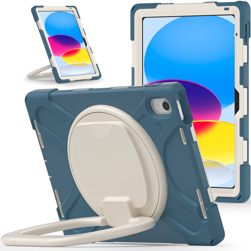 Cargue la imagen en el visor de la galería, Apple iPad 10th 2022 10.9“ EVA Kid Friendly Heavy Duty Ring Holder Stand Case - Polar Tech Australia