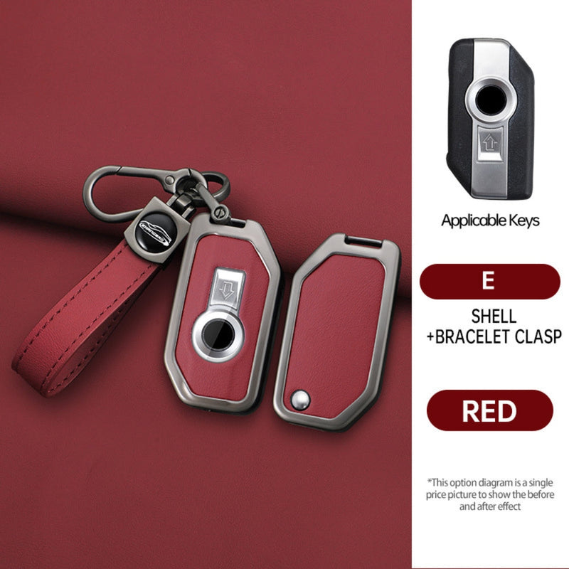 Load image into Gallery viewer, BMW Motorcycle Zinc Alloy + Leather Protection Car Key Fob Case Cover For R1200GS, R1250GS, R1200RT, K1600, K1600B - Polar Tech Australia
