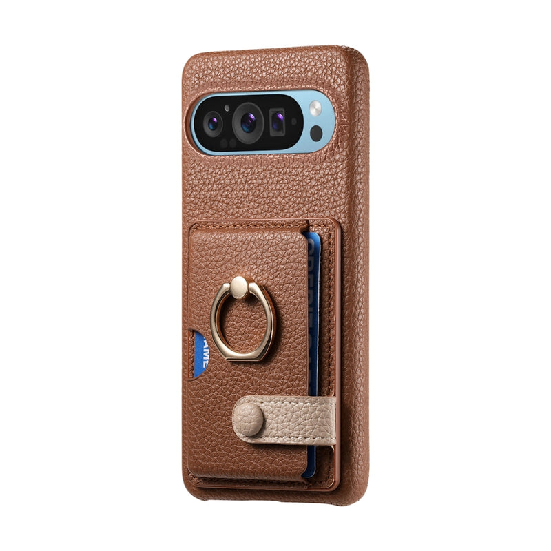 Load image into Gallery viewer, Google Pixel 10 Pro XL - Retro PU Leather Shockproof Phone Case with Ring Holder & Card Slot - Polar Tech Australia