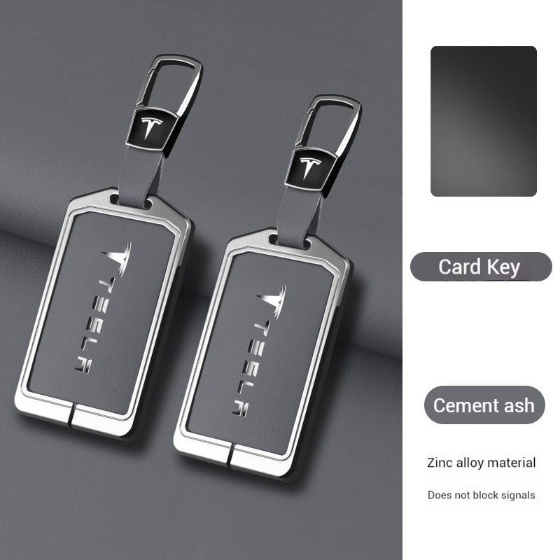 Load image into Gallery viewer, Tesla Zinc Alloy + Leather Card Key Case for Model 3 & Model Y - Polar Tech Australia