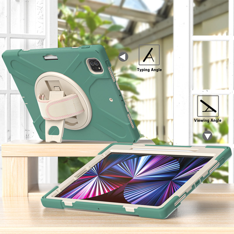 Load image into Gallery viewer, Apple iPad Pro 12.9" 4th/5th/6th Gen 360 Degree Rotation Heavy Duty Hand Strap Handle Case - Polar Tech Australia