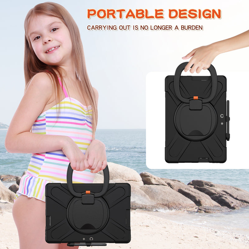 Chargez l'image dans la visionneuse de la galerie, Microsoft Surface Pro X - 360 Degree Rotate Shockproof Heavy Duty Tough Stand Handle Ring Holder Case Cover - Polar Tech Australia