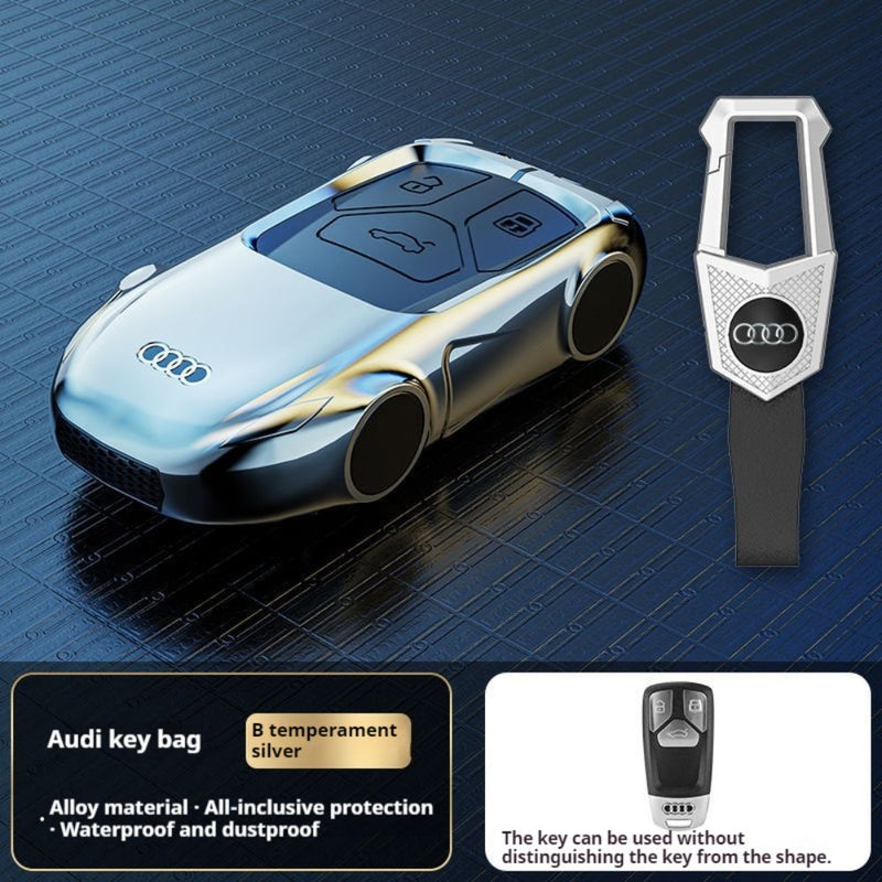 Load image into Gallery viewer, Audi Zinc Alloy Silicone Car Key Fob Case Cover For A3, A4, A5, A6, A8, Q2, Q5, Q7, Q8, e-tron - Polar Tech Australia