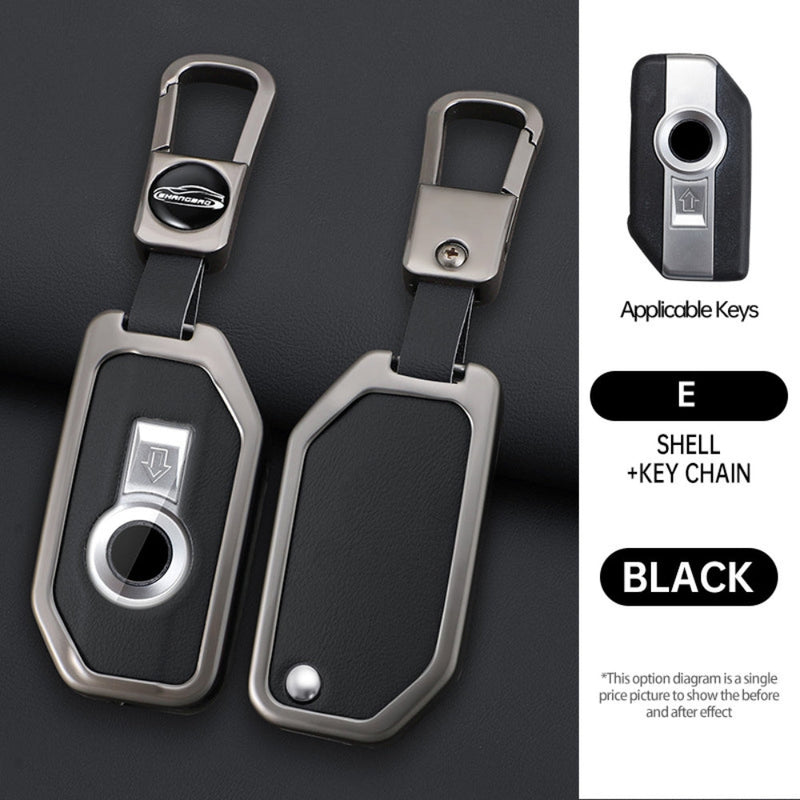 Load image into Gallery viewer, BMW Motorcycle Zinc Alloy + Leather Protection Car Key Fob Case Cover For R1200GS, R1250GS, R1200RT, K1600, K1600B - Polar Tech Australia