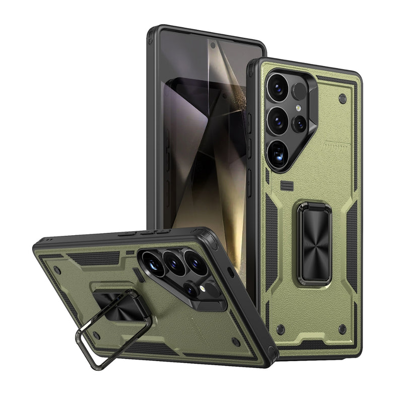 Cargue la imagen en el visor de la galería, Samsung Galaxy S21 5G (SM-G991) - TPU+PC 2-in-1 Material Shockproof Protective Case with Metal Rotating Stand - Polar Tech Australia