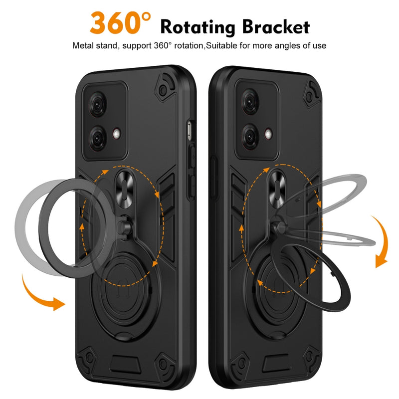 Chargez l'image dans la visionneuse de la galerie, Motorola Moto Edge 40 - Metal Ring 360 Degree Rotating Holder PC Hybrid TPU Phone Case - Polar Tech Australia