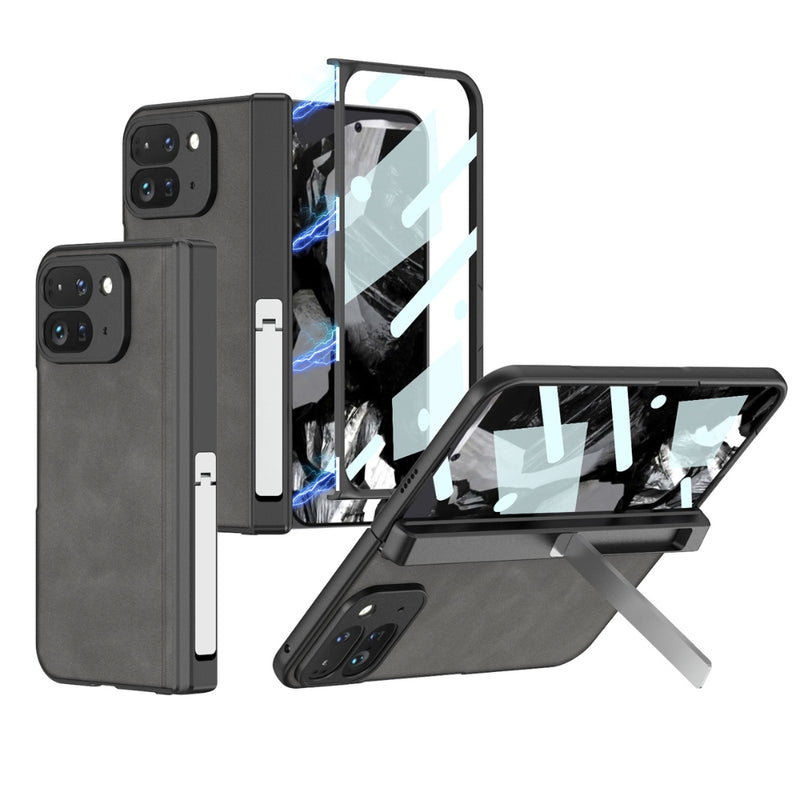 Load image into Gallery viewer, Google Pixel 9 Pro Fold - Integrated Frosted Fold Hinge Leather Phone Case - Polar Tech Australia