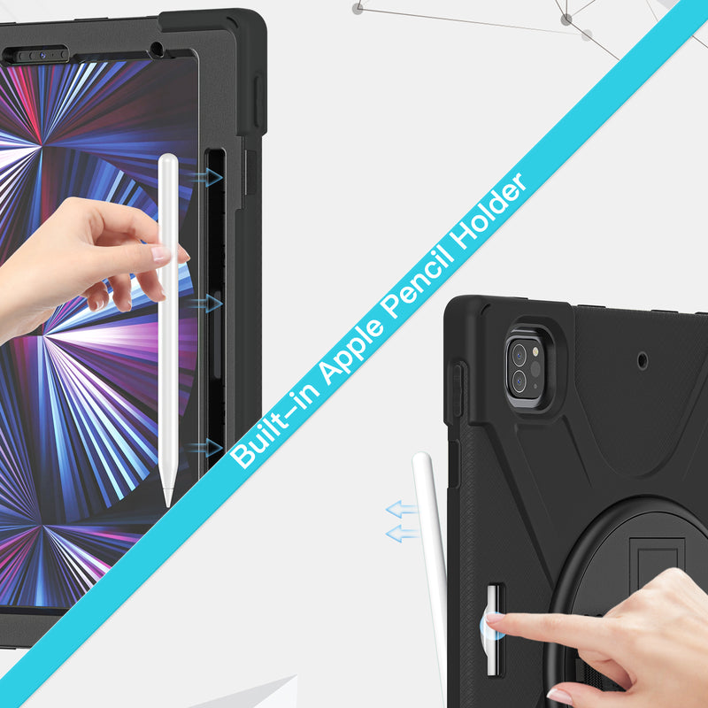 Load image into Gallery viewer, Apple iPad Pro 12.9" 4th/5th/6th Gen 360 Degree Rotation Heavy Duty Hand Strap Handle Case - Polar Tech Australia