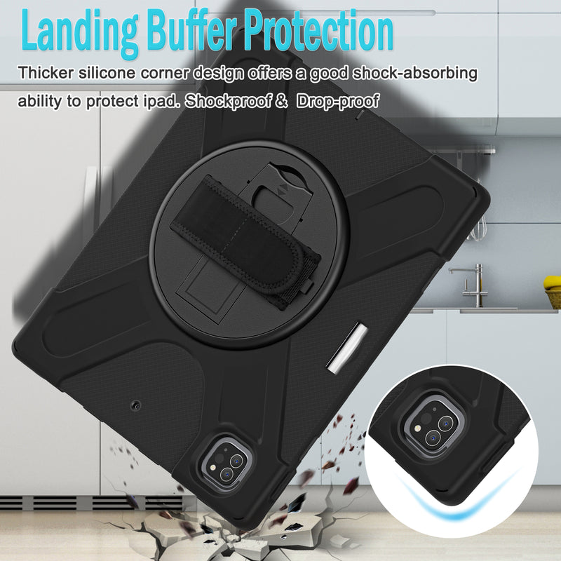 Load image into Gallery viewer, Apple iPad Pro 12.9" 4th/5th/6th Gen 360 Degree Rotation Heavy Duty Hand Strap Handle Case - Polar Tech Australia