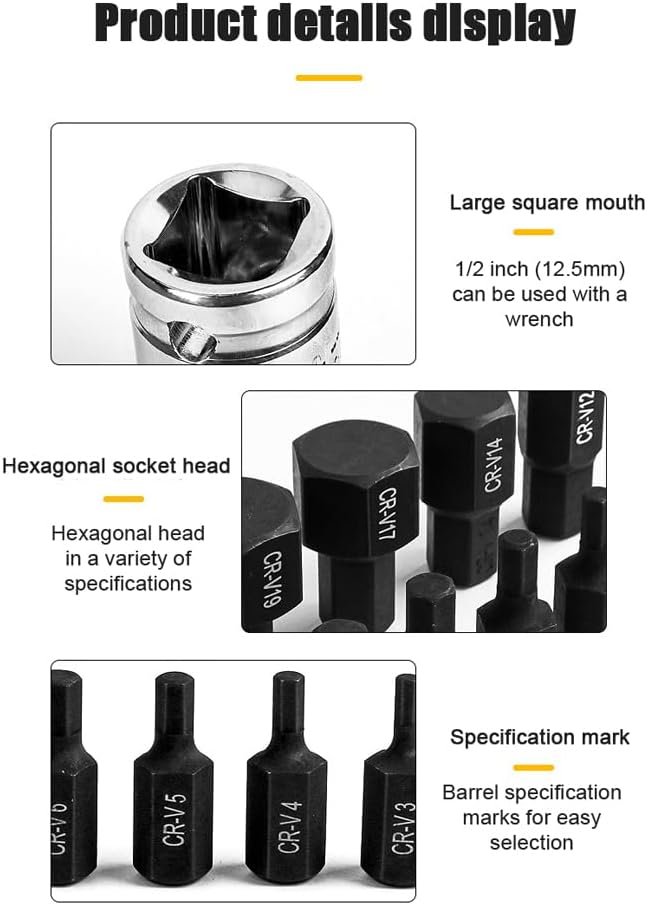 Chargez l'image dans la visionneuse de la galerie, Hi-Spec 14 in 1 Multiple Size CR-V Steel Hex Bit Socket With Storage Case - Polar Tech Australia