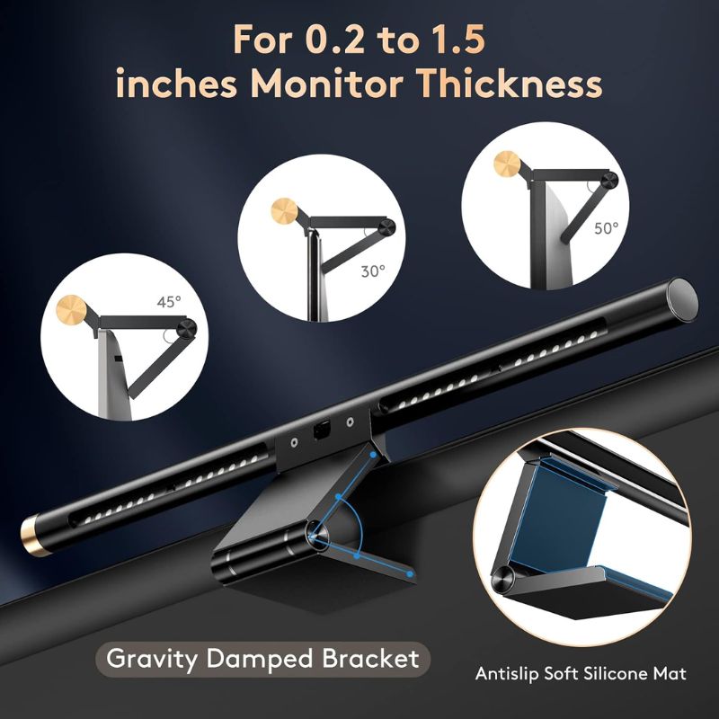 Load image into Gallery viewer, LYMAX RGB Computer Monitor Light Bar with Remote Control, Eye-Care for Desktop Space Saving and Gaming Home Office