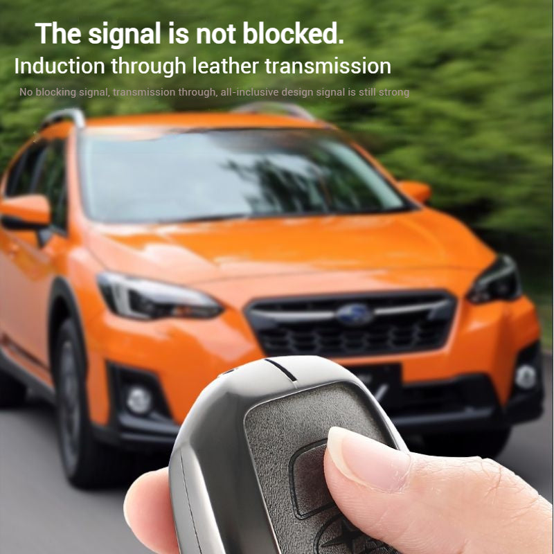 Load image into Gallery viewer, Subaru Zinc Alloy + PU Leather Car Key Fob Protective Cover Case For Outback, Forester, Impreza, WRX, XV, Crosstrek, Legacy - Polar Tech Australia