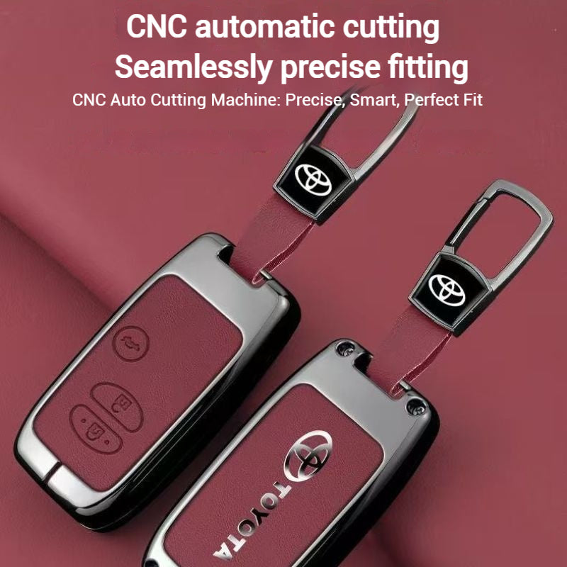 Cargue la imagen en el visor de la galería, Toyota Full Metal Coverage + PU Leather Car Key Fob Case Cover For Corolla, Camry, Prado, Avalon - i-Station Mobile Phone & Electronic Device Repair and Accessories