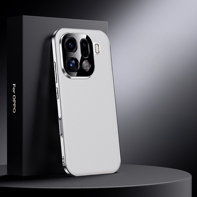 Load image into Gallery viewer, OPPO Find X9 Pro - Electroplated Genuine Leather Pebbled Case