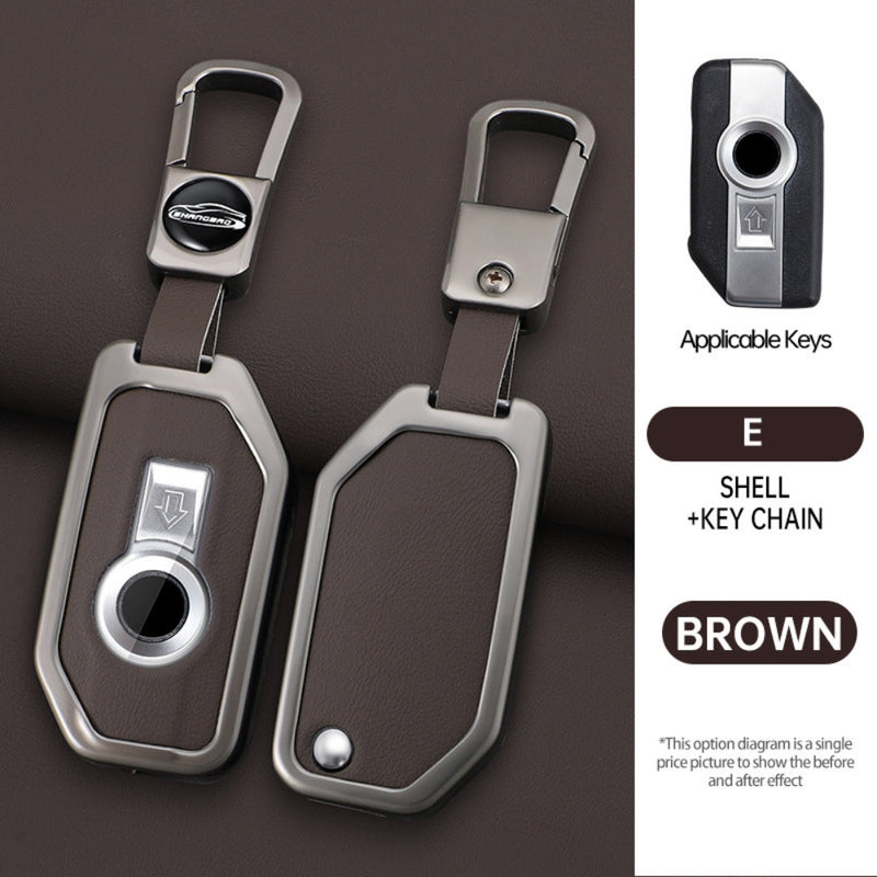 Load image into Gallery viewer, BMW Motorcycle Zinc Alloy + Leather Protection Car Key Fob Case Cover For R1200GS, R1250GS, R1200RT, K1600, K1600B - Polar Tech Australia
