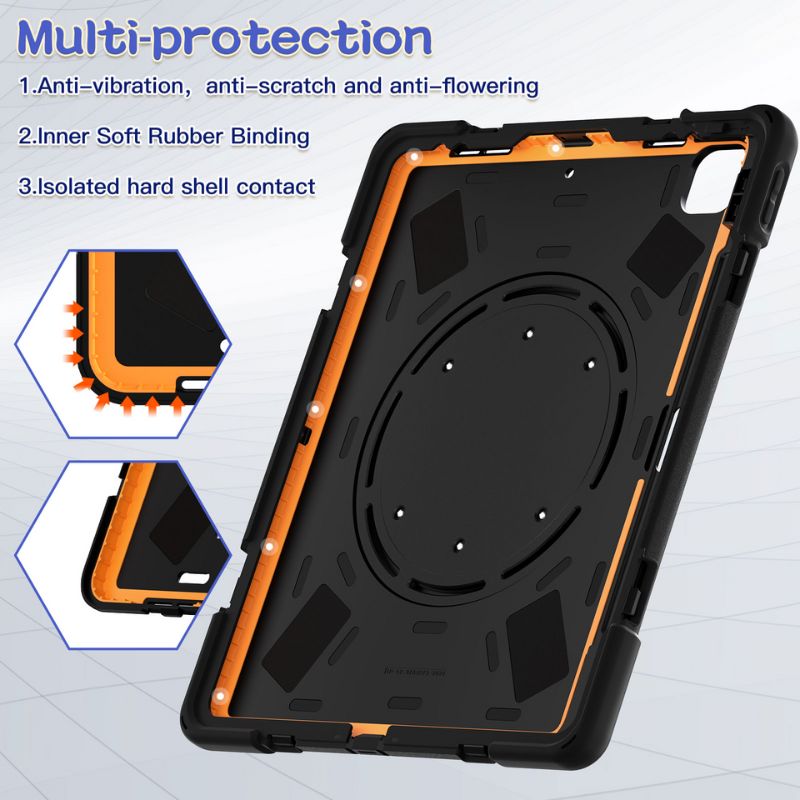 Cargue la imagen en el visor de la galería, Apple iPad Air 13 (2024) 13.0" Heavy Duty Rugged Shockproof With Shoulder Strap & Handle Stand Ring - Polar Tech Australia