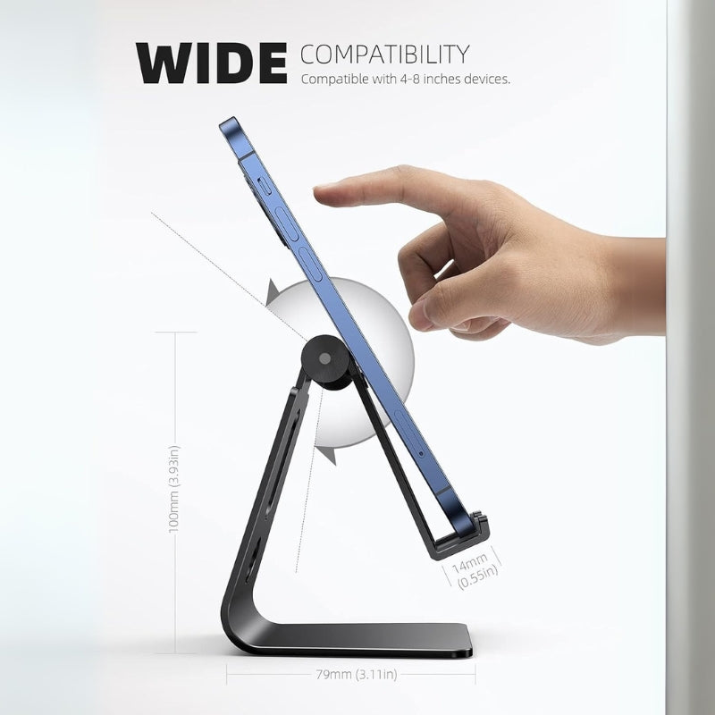 Chargez l'image dans la visionneuse de la galerie, Adjustable Cell Phone Stand, Lamicall Phone Stand Cradle, Dock, Holder Compatible with iPhone Samsung Accessories Desk, Android Smartphone