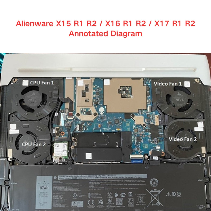 Cargue la imagen en el visor de la galería, Dell Alienware X16 R1 R2 Series - Laptop CPU & GPU Cooling Fan Cooler - Polar Tech Australia