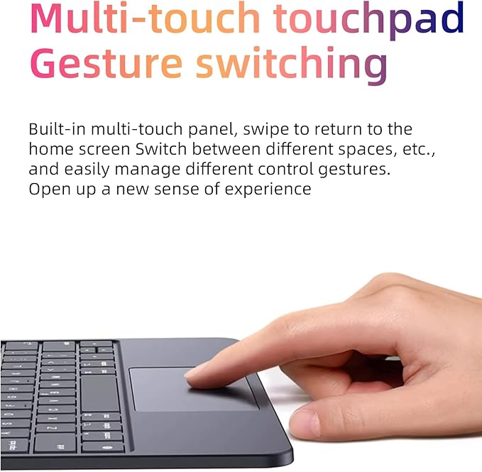 Cargue la imagen en el visor de la galería, KIBO Apple iPad Mini 8.3'' 6/7th Gen (2021/2024) - Easy-Set Floating Cantilever Stand Precision Multi-Touch Trackpad Smart Wireless Keyboard Case With Backlit Keys