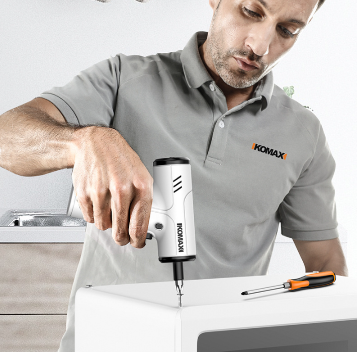 Cargue la imagen en el visor de la galería, Komax White Portable USB Rechargeable 4 Speed Cordless Electric Screwdriver with LED - Polar Tech Australia