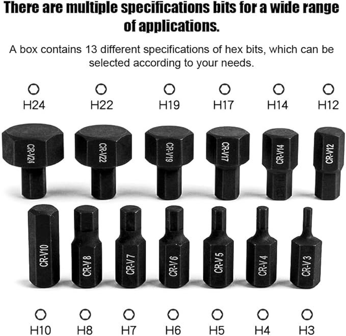 Chargez l'image dans la visionneuse de la galerie, Hi-Spec 14 in 1 Multiple Size CR-V Steel Hex Bit Socket With Storage Case - Polar Tech Australia