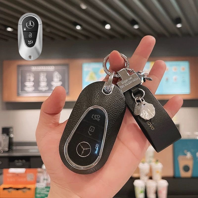 Load image into Gallery viewer, Mercedes Benz Stylish Elegant PU Leather Protection Car Key Fob Case Cover For Benz A, C, E, S-Class, GLC, GLE, GLS, GLS, EQC, EQS - Polar Tech Australia