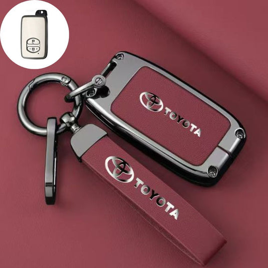 Toyota Full Metal  Coverage + PU Leather Car Key Fob Case Cover For Corolla, Camry, Prado, Avalon - i-Station Mobile Phone & Electronic Device Repair and Accessories
