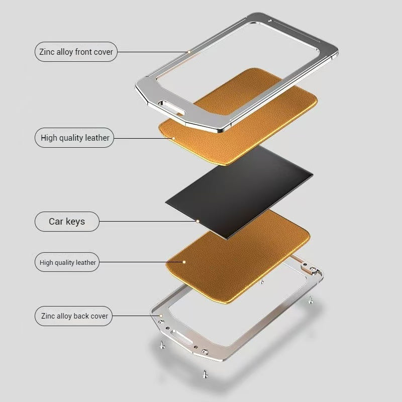 Load image into Gallery viewer, Tesla Alloy-Framed Leather Card Key Case for Model 3 & Model Y - Polar Tech Australia