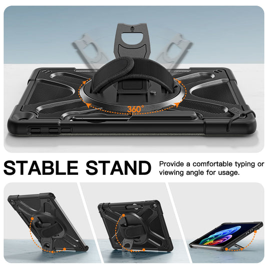 Microsoft Surface Pro 12 (2025) - Heavy Duty 360 Degree Rotate Stand Hand Strap Case With Shoulder Strap - Polar Tech Australia