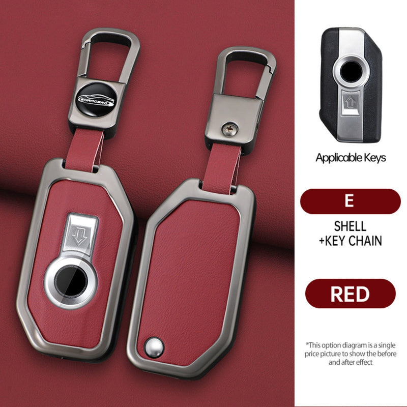 Load image into Gallery viewer, BMW Motorcycle Zinc Alloy + Leather Protection Car Key Fob Case Cover For R1200GS, R1250GS, R1200RT, K1600, K1600B - Polar Tech Australia