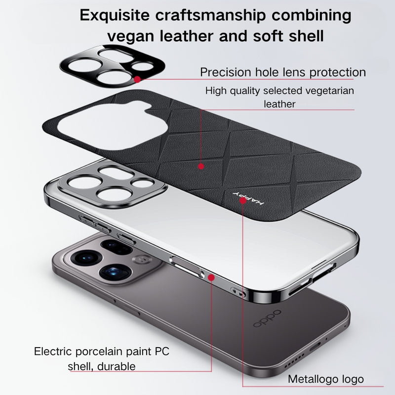 Load image into Gallery viewer, OPPO Find X9 Pro - Plain Leather PC Phone Case