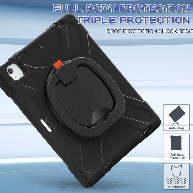 Cargue la imagen en el visor de la galería, Apple iPad Air 13 (2024) 13.0" Heavy Duty Rugged Shockproof With Shoulder Strap & Handle Stand Ring - Polar Tech Australia