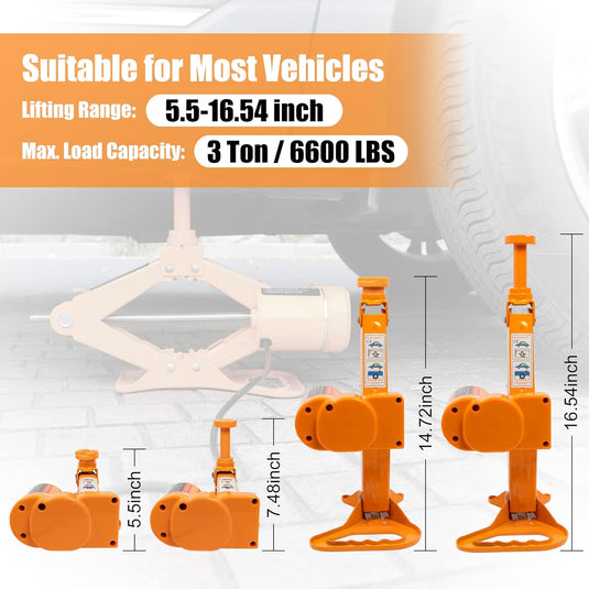 3 Ton Electric Car Jack 12V Scissor Jack for Sedan and SUV, Portable & Waterproof, LED Light, Safety Features - Polar Tech Australia