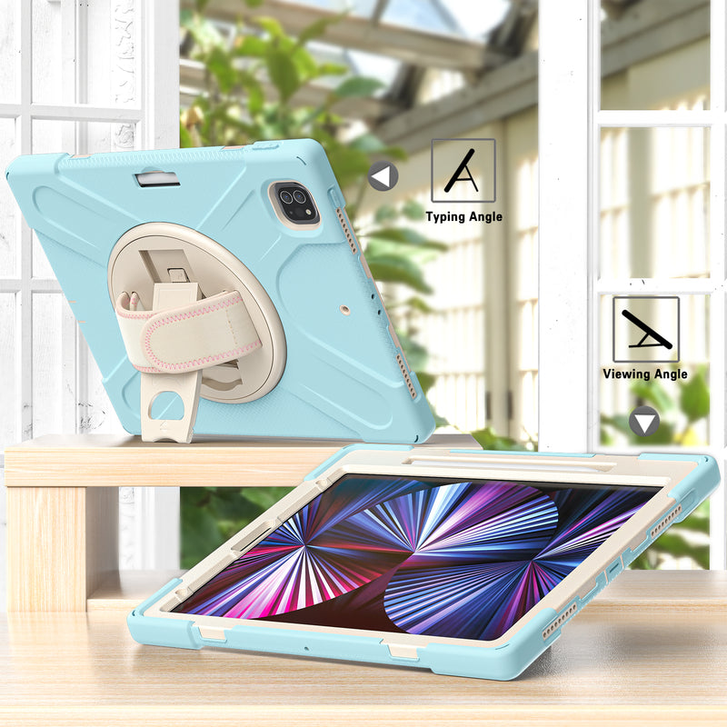 Load image into Gallery viewer, Apple iPad Pro 12.9" 4th/5th/6th Gen 360 Degree Rotation Heavy Duty Hand Strap Handle Case - Polar Tech Australia