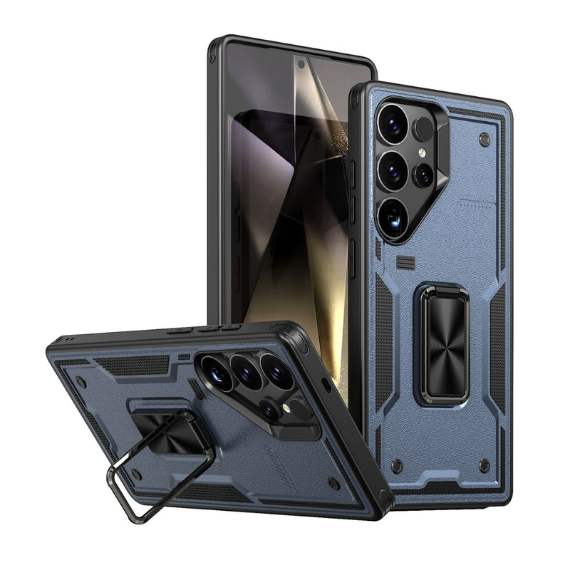 Cargue la imagen en el visor de la galería, Samsung Galaxy S21 5G (SM-G991) - TPU+PC 2-in-1 Material Shockproof Protective Case with Metal Rotating Stand - Polar Tech Australia