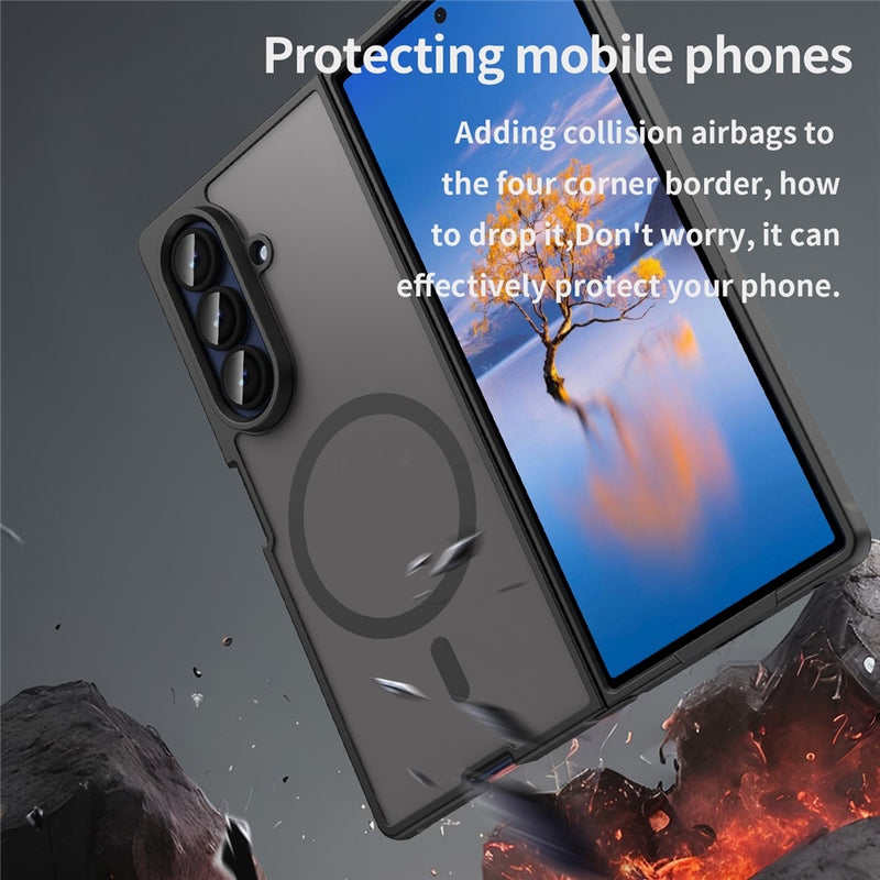 Cargue la imagen en el visor de la galería, Samsung Galaxy Z Fold7 5G - Fan Dun Series TPU Hybrid PC Frosted Magsafe Phone Case - Polar Tech Australia