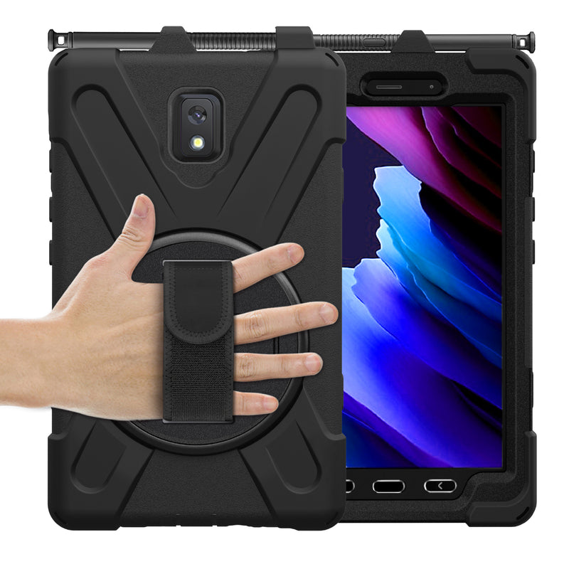 Cargue la imagen en el visor de la galería, Samsung Galaxy Tab Active 3 & 5 8" 2020 Heavy Duty 360 Degree Rotate Stand Hand Strap Case - Polar Tech Australia