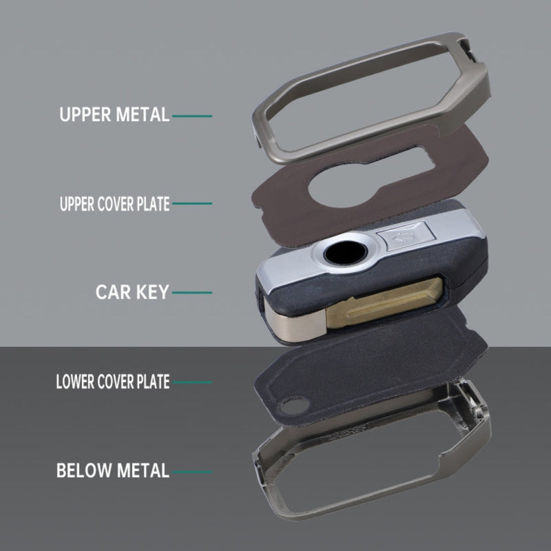 Load image into Gallery viewer, BMW Motorcycle Zinc Alloy + Leather Protection Car Key Fob Case Cover For R1200GS, R1250GS, R1200RT, K1600, K1600B - Polar Tech Australia