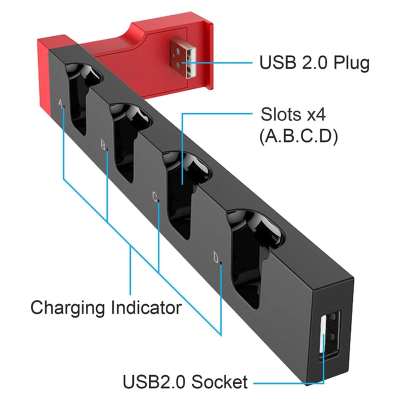 Load image into Gallery viewer, Compatible with Nintendo Switch JoyCon Charging Dock 1-4pcs Joy Con Charging Dock with Individual LED Indicator for Nintendo Switch Joy-Con