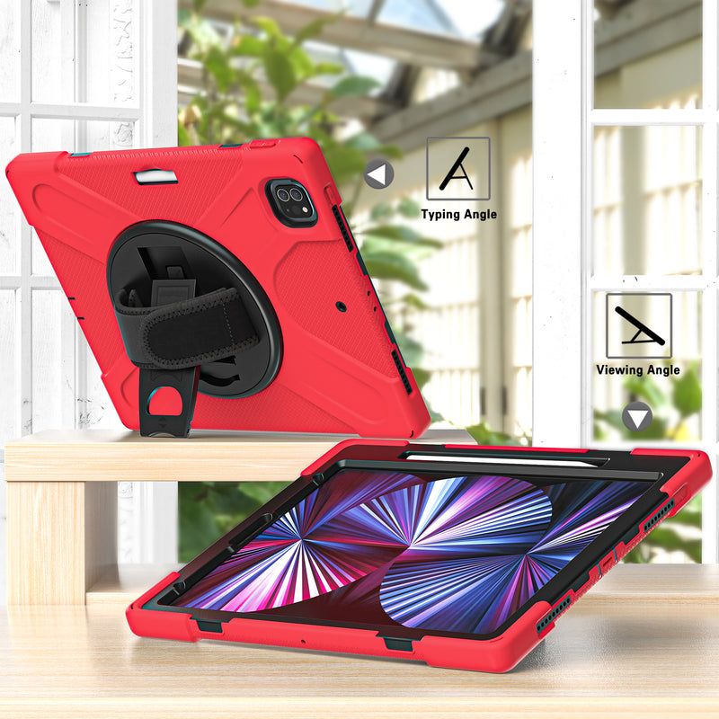 Load image into Gallery viewer, Apple iPad Pro 12.9" 4th/5th/6th Gen 360 Degree Rotation Heavy Duty Hand Strap Handle Case - Polar Tech Australia