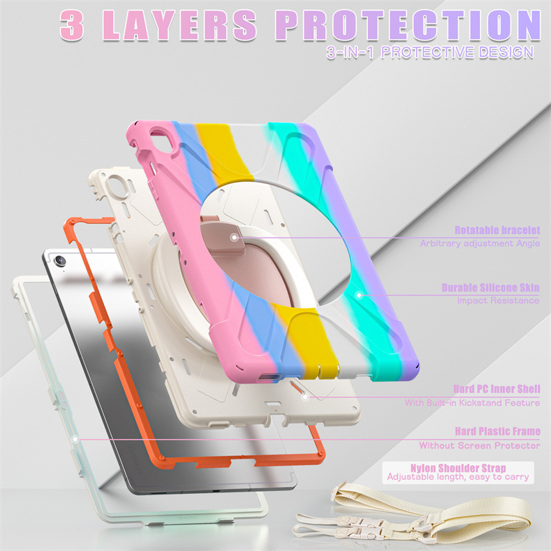 Cargue la imagen en el visor de la galería, Samsung Tab S10 FE Plus 13.1" 2025 - 360 Degree Rotation Heavy Duty EVA Kid Friendly Ring Holder Stand Case - i-Station Mobile Phone & Electronic Device Repair and Accessories