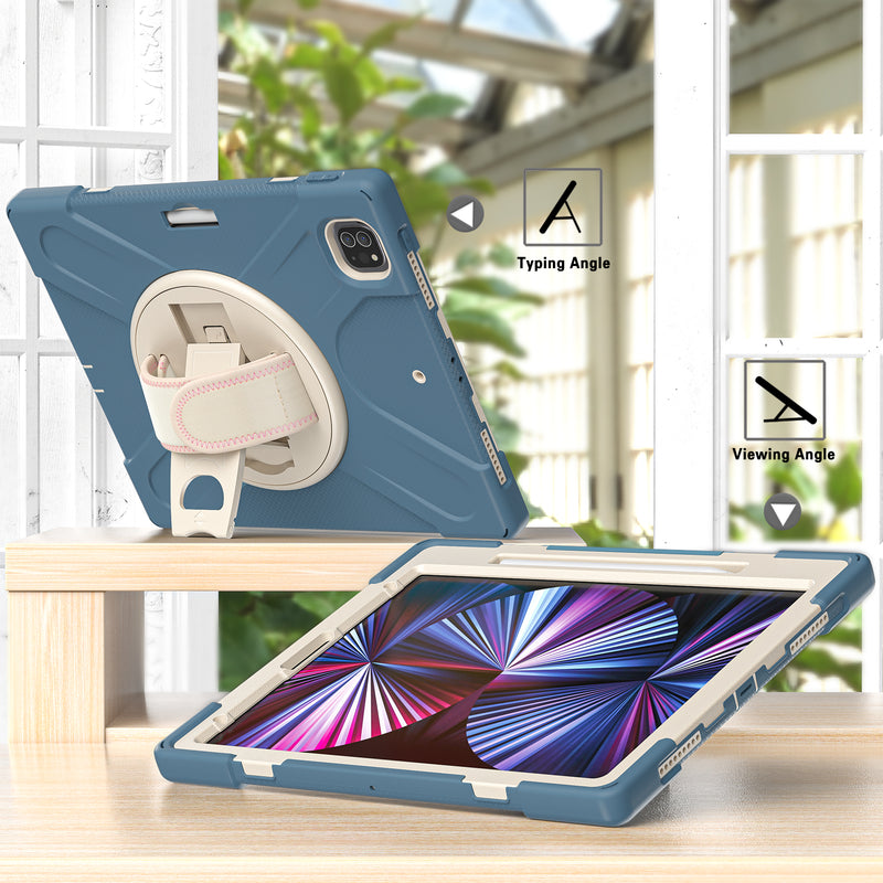 Load image into Gallery viewer, Apple iPad Pro 12.9" 4th/5th/6th Gen 360 Degree Rotation Heavy Duty Hand Strap Handle Case - Polar Tech Australia